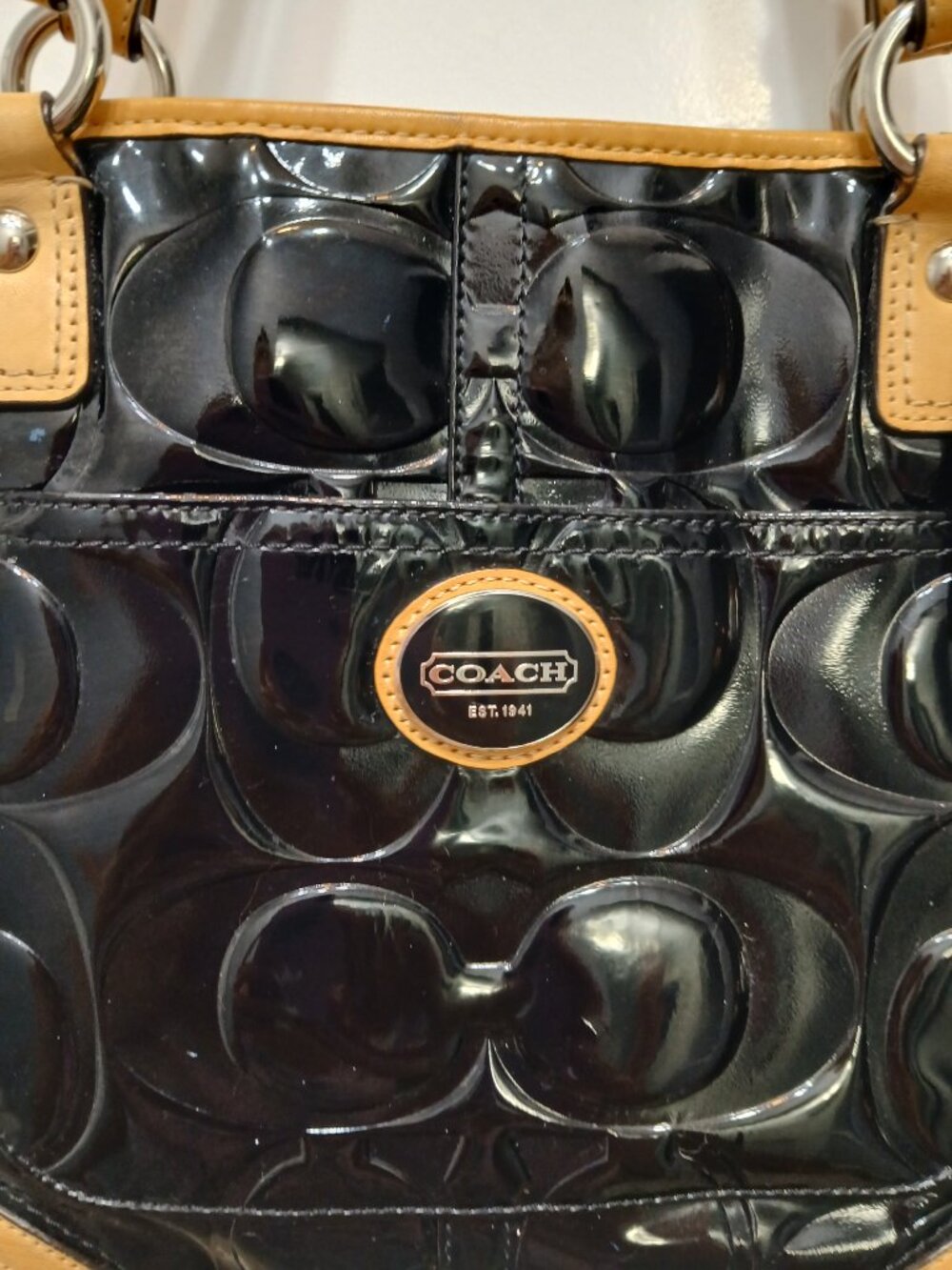 Coach Patent Leather Tote🖤 - Picture 2 of 12